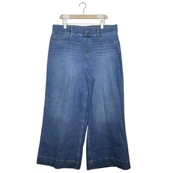 Spanx Cropped Wide Leg Jeans Size 2X Tall Pull On Stretch